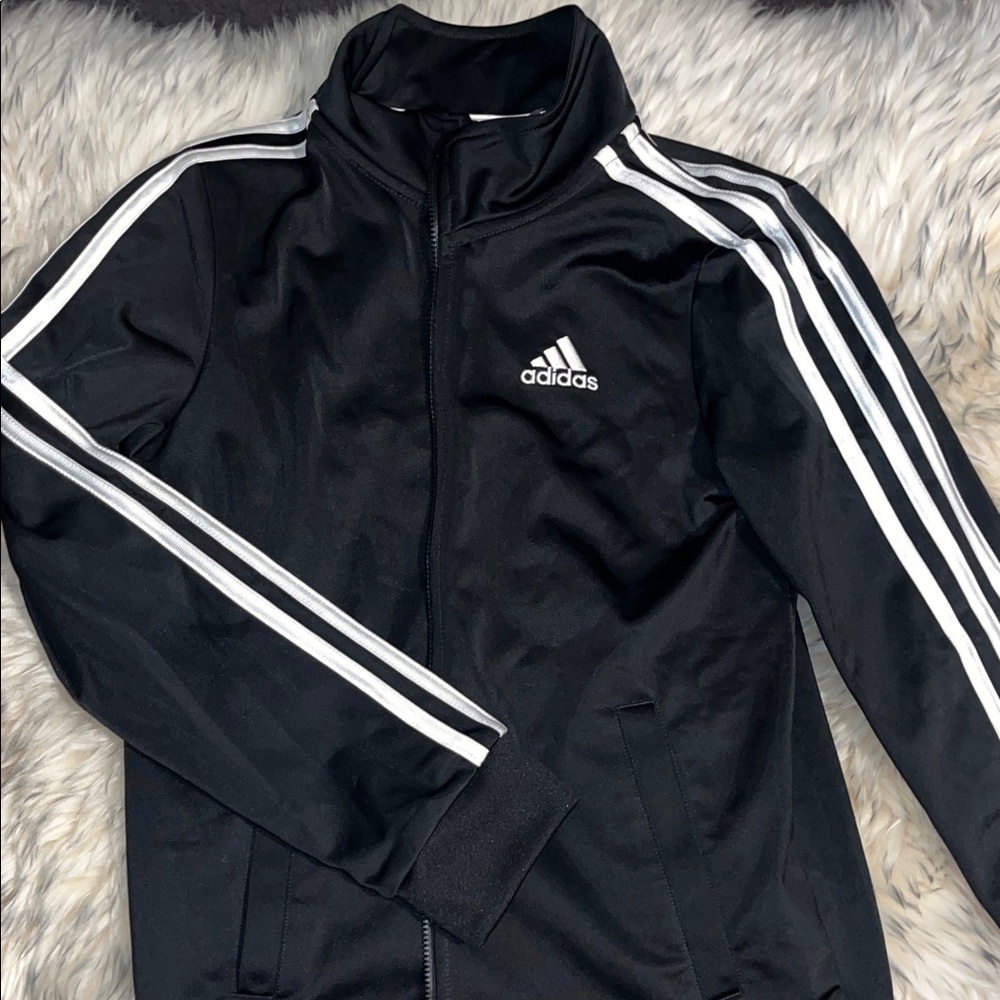 Adidas Black Jacket with White Accents